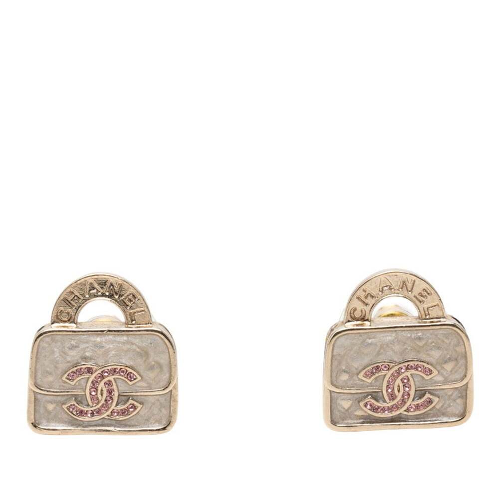 Chanel Cc Logo Earrings Gold-Tone Metal #287730C10B